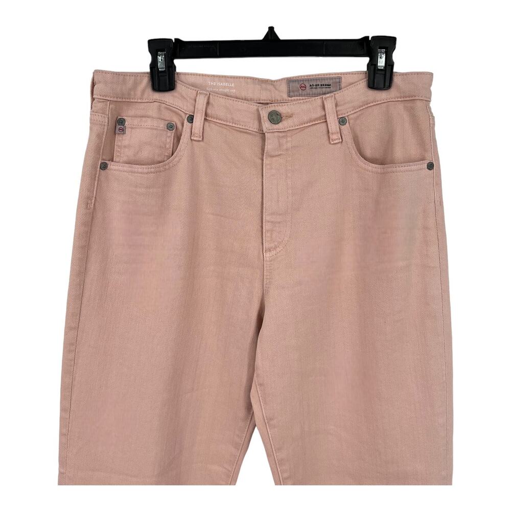 AG Adriano Goldschmied jeans The Isabelle high rise straight crop pink size 32 - Picture 3 of 7